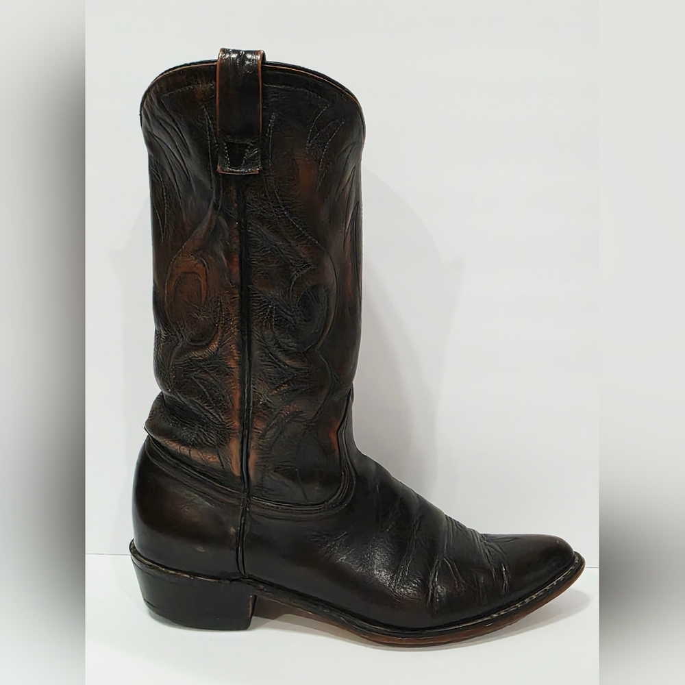 Acme DISTRESSED BROWN Boot Cowboy Western Leather Pull On Ride Women 9 C Used
